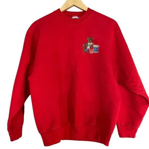 Fruit of the Loom Vintage Red Bear Gifts Christmas Sweater Sweatshirt  Sz M